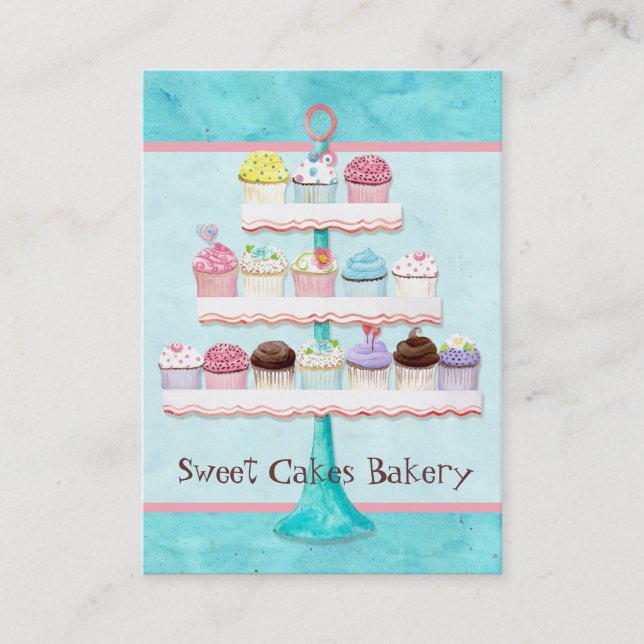 Cartes de visite doux de magasin de petit gâteau (Devant)