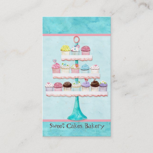 Cartes de visite doux de magasin de petit gâteau (Devant)
