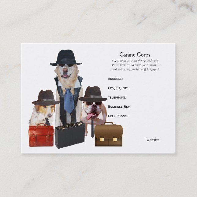 Cartes de visite drôles de chien (Devant)