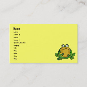 Cartes de visite drôles de grenouille de BB