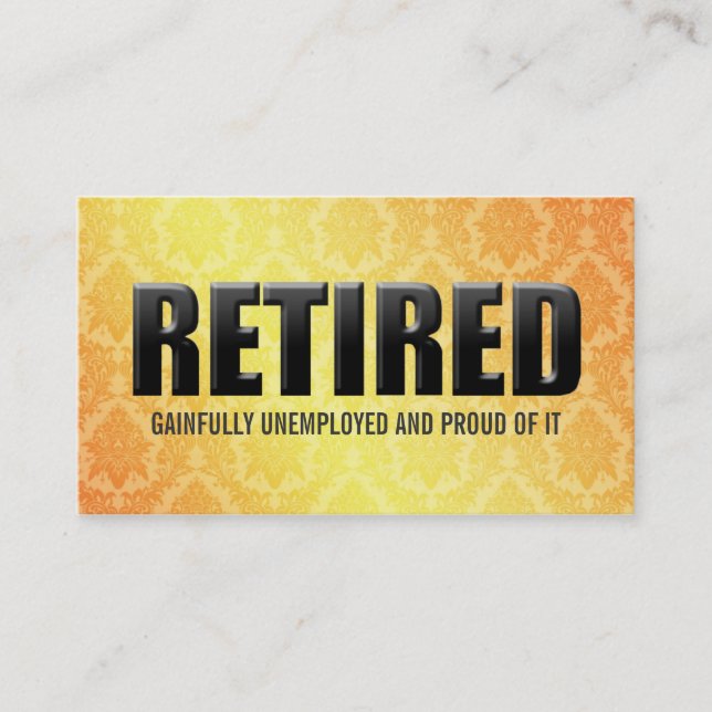 Cartes de visite drôles de retraite (Devant)