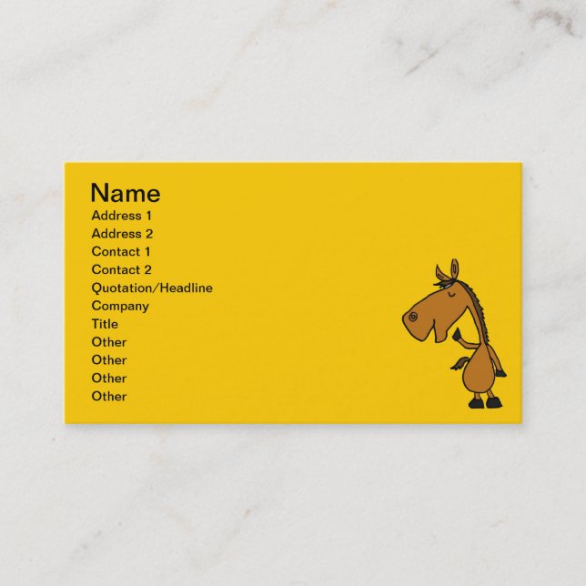 Cartes de visite drôles du cheval BL (Devant)