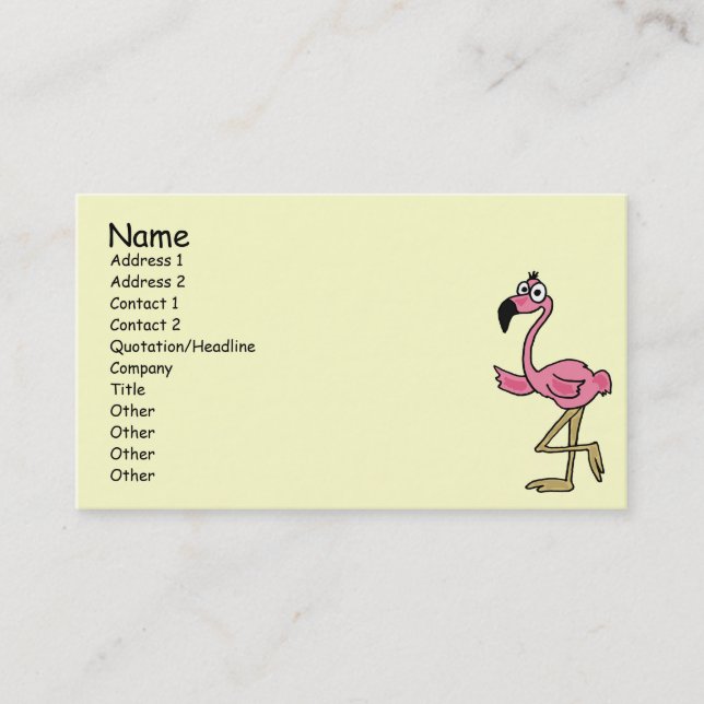 Cartes de visite drôles du Flamant rose BL (Devant)