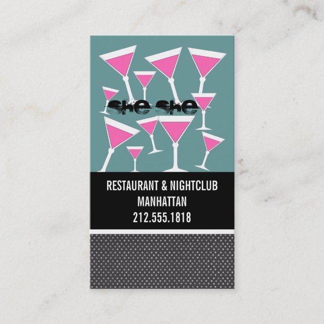 Cartes de visite du barman (Devant)