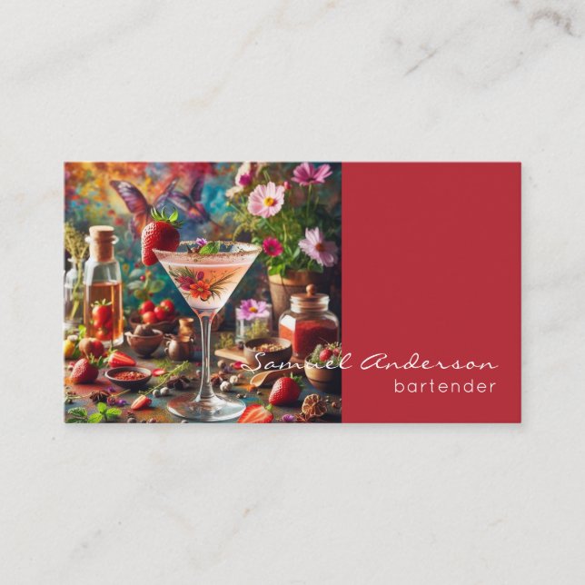 Cartes de visite du barman (Devant)