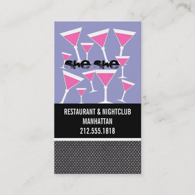 Cartes de visite du barman (Devant)