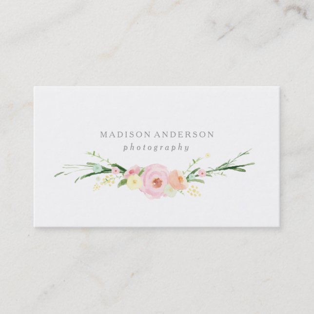 Cartes de visite du bouquet | d'aquarelle (Devant)
