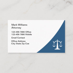 Cartes de visite du bureau de la justice simple