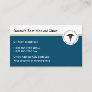 Cartes de visite du bureau des médecins Médicales