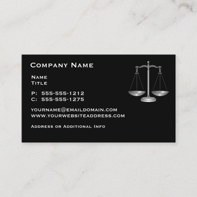 Cartes de visite du Bureau du droit des avocats (Devant)