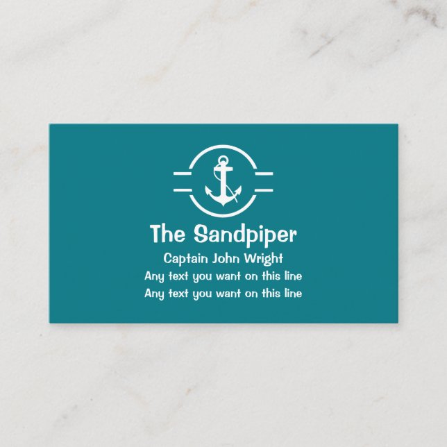Cartes de visite du capitaine de bateau (Devant)