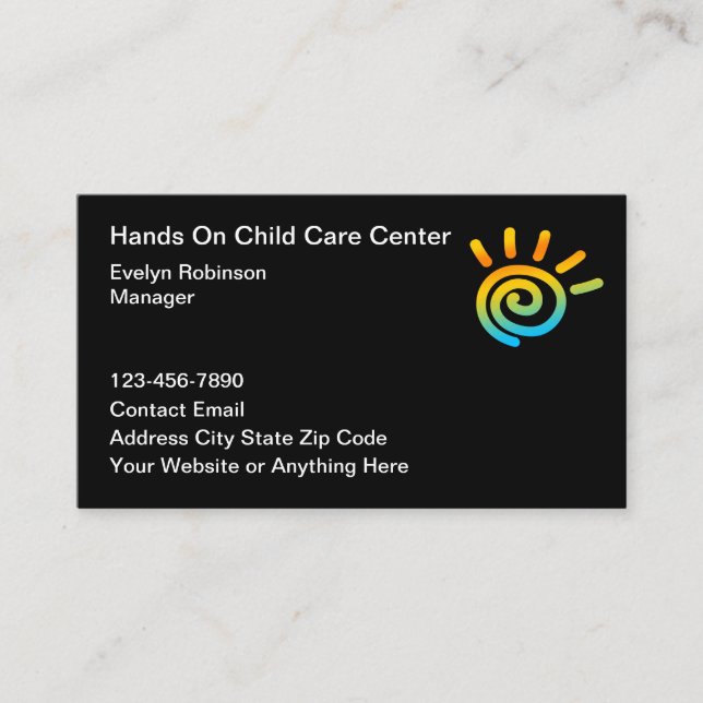 Cartes de visite du centre de garde d'enfants (Devant)
