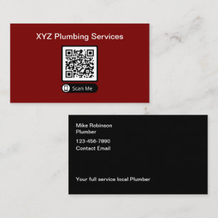 Cartes de visite du code QR du budget du plombier