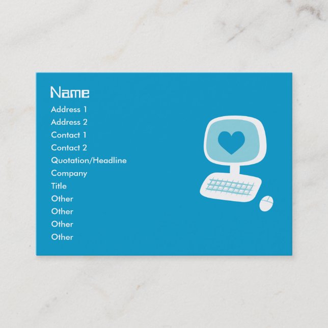 Cartes de visite du coeur informatique (Devant)