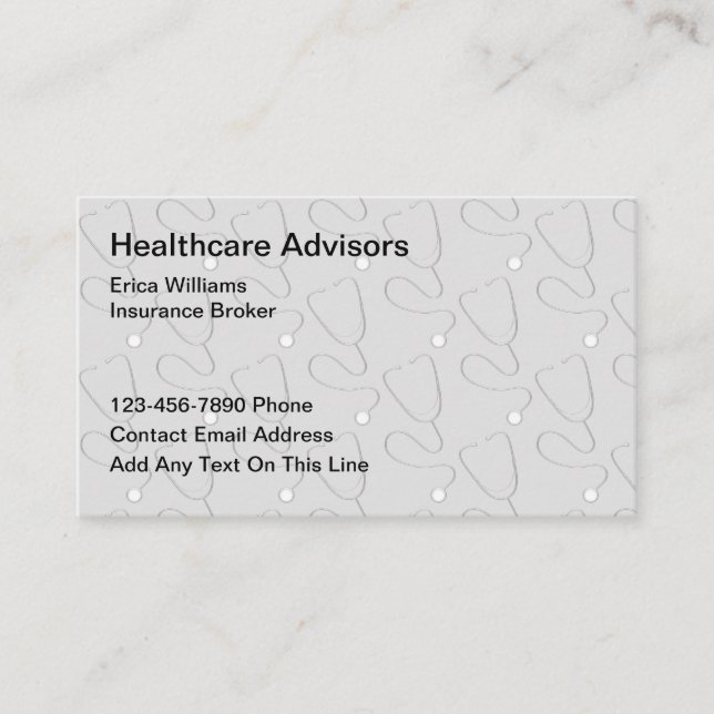 Cartes de visite du courtier en assurance santé (Devant)
