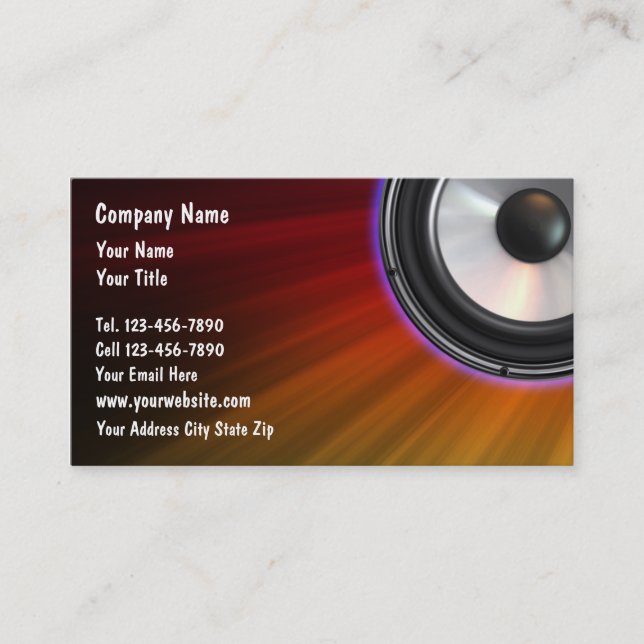 Cartes de visite du DJ (Devant)