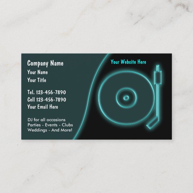 Cartes de visite du DJ (Devant)