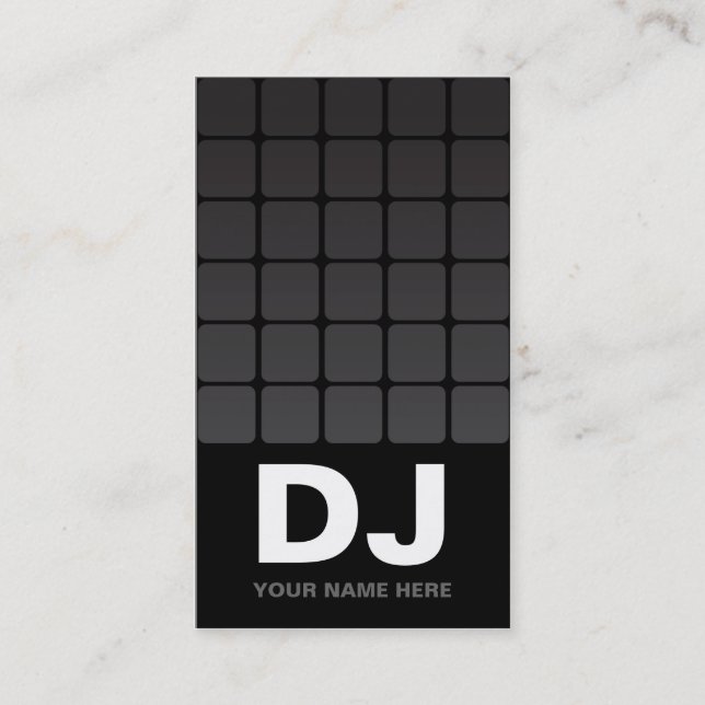 Cartes de visite du DJ de gradient de techno (Devant)