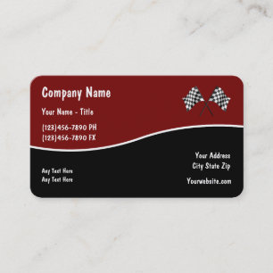 Cartes de visite du drapeau de course automobile