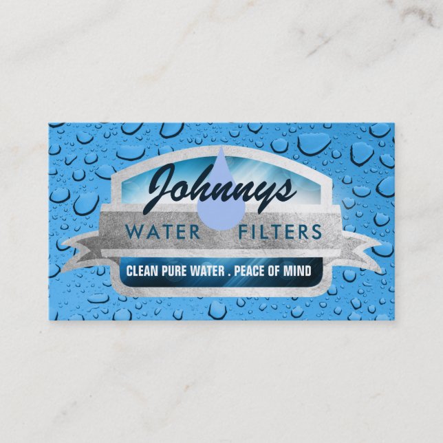 Cartes de visite du filtre à eau (Devant)