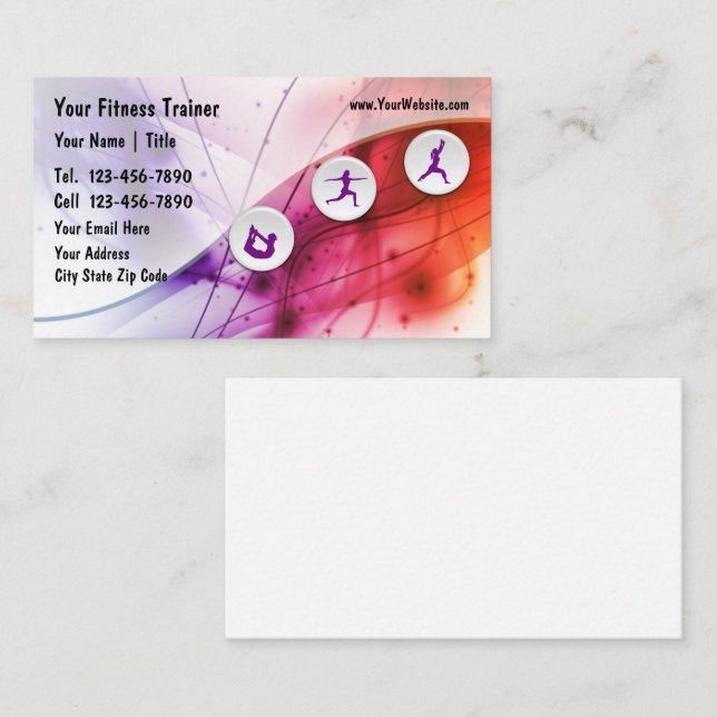 Cartes de visite du formateur de fitness (Devant / Derrière)