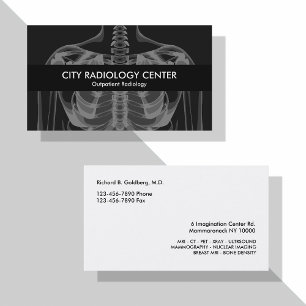 Cartes de visite du laboratoire de radiologie
