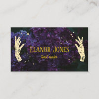 Cartes de visite du lecteur de tarot des mains cél