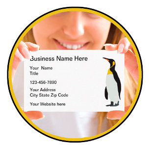 Cartes de visite du logo animal de pingouin