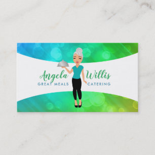 Cartes de visite du logo de la femme de restaurati