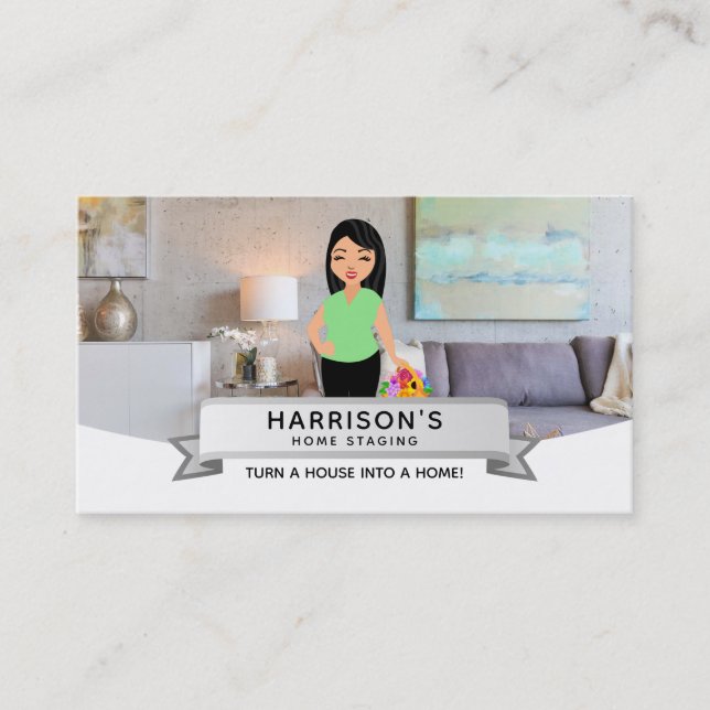 Cartes de visite du logo de la scène de la maison (Devant)