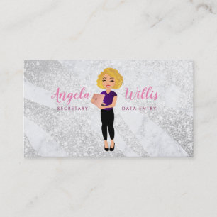 Cartes de visite du logo de la secrétaire Blonde 