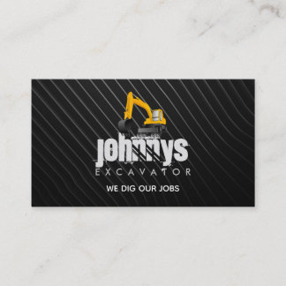 Cartes de visite du logo de l'excavateur