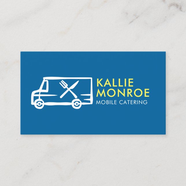 Cartes de visite du logo du camion-alimentation (Devant)