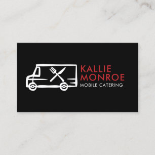 Cartes de visite du logo du camion-alimentation