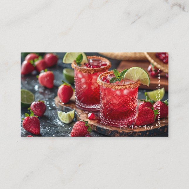 Cartes de visite du mixologiste barman (Devant)