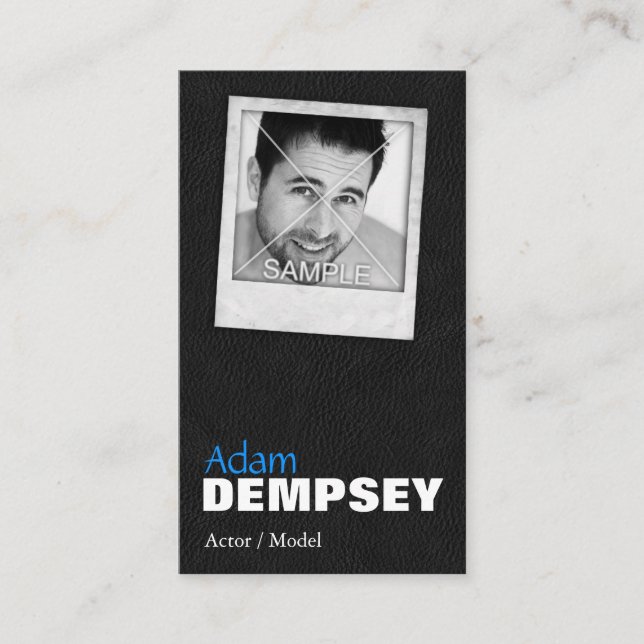 Cartes de visite du modèle d'acteur photo en cuir (Devant)