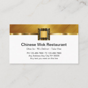 Cartes de visite du restaurant chinois