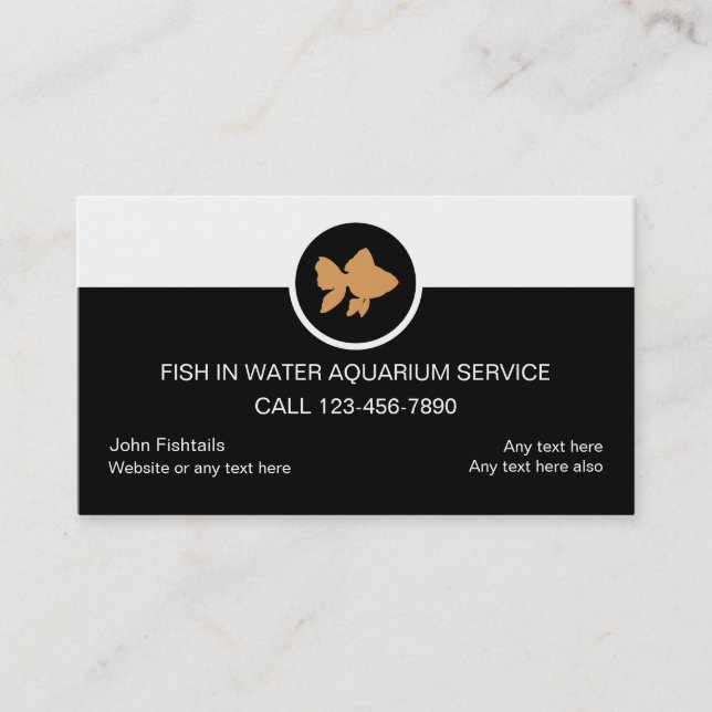 Cartes de visite du service Aquarium (Devant)