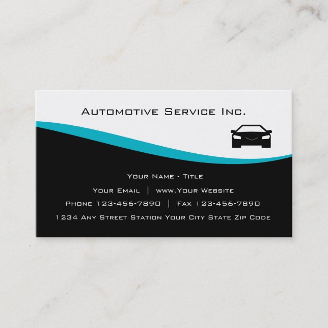 Cartes de visite du service automobile (Devant)