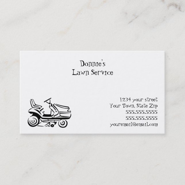 Cartes de visite du service de pelouse (Devant)