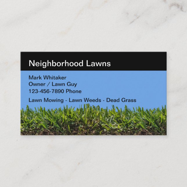 Cartes de visite du service de pelouse de quartier (Devant)