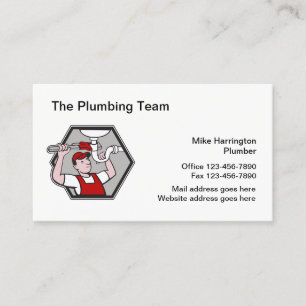 Cartes de visite du service de plomberie rétro