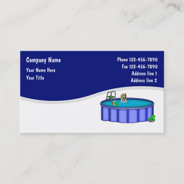 Cartes de visite du service de pool (Devant)