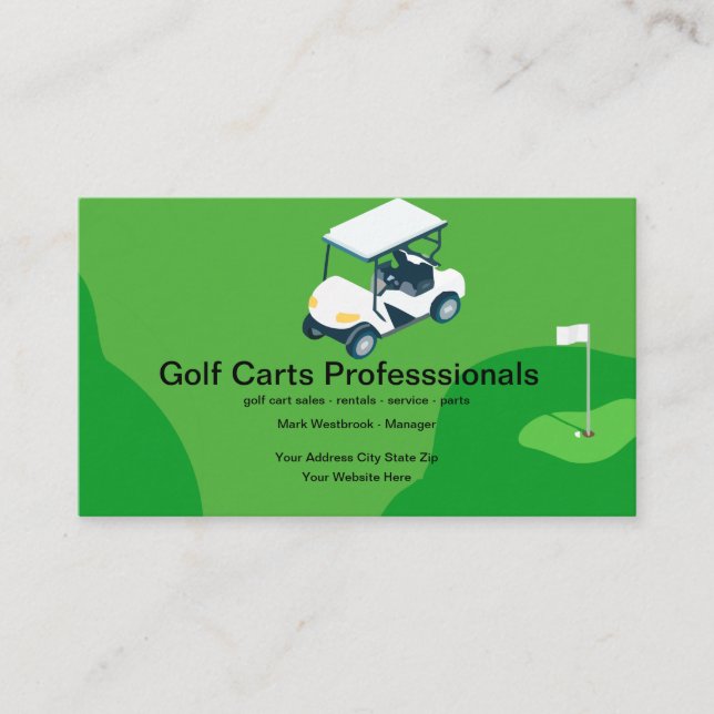 Cartes de visite du service de vente de carts de g (Devant)