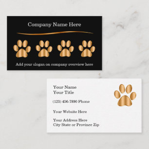 Cartes de visite du service pour animaux de compag