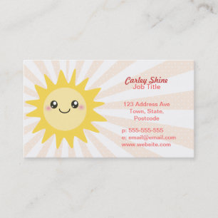 cartes de visite du soleil joyeux