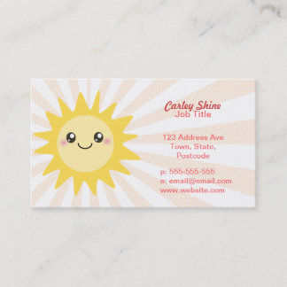cartes de visite du soleil joyeux