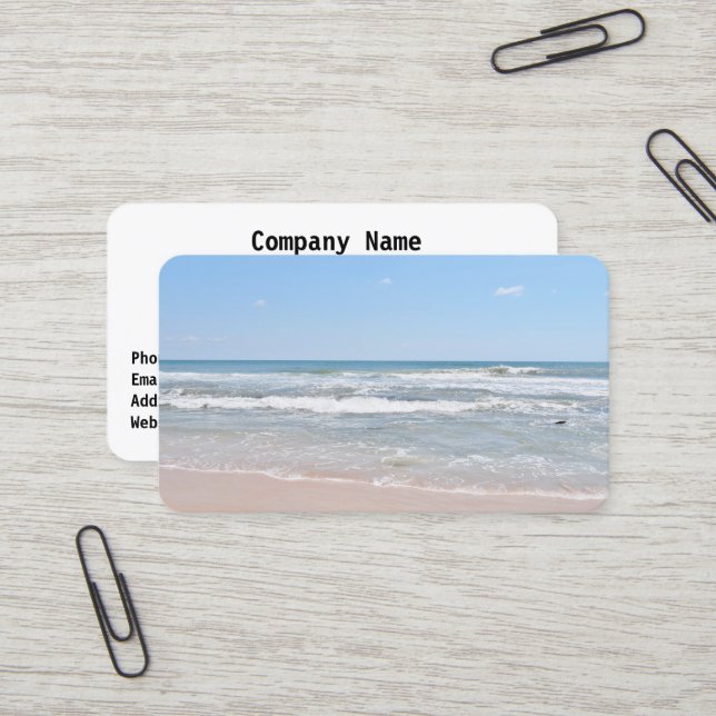 Cartes de visite du Surf de la Caroline (Devant/Arrière en situation)