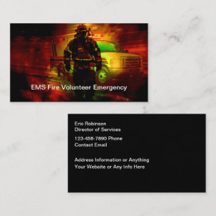 CARTES DE VISITE du thème d'urgence incendie EMS