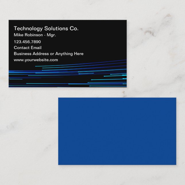 Cartes de visite du thème technologique (Devant / Derrière)